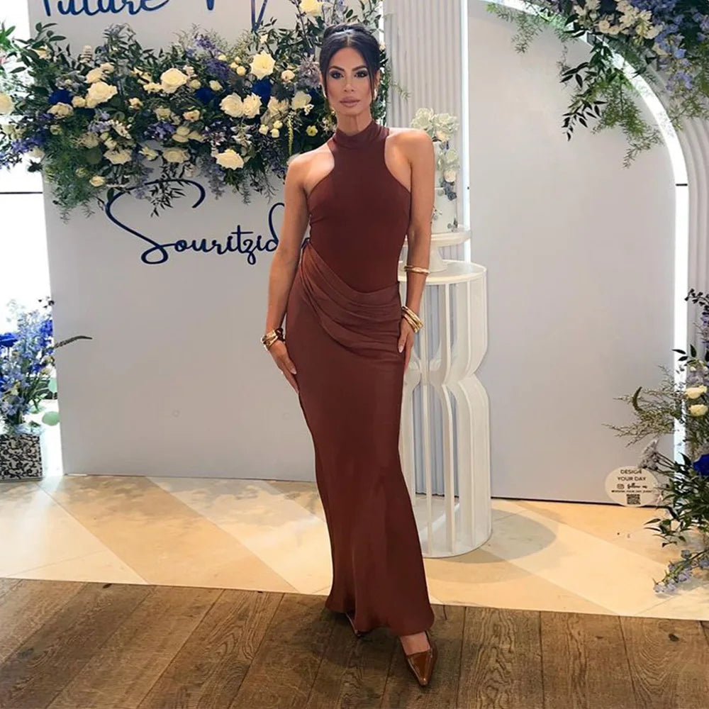 SOLENIE SATIN MAXI DRESS