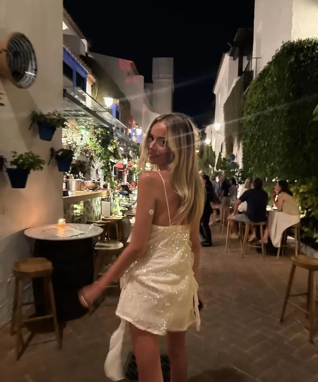 LELI SEQUIN RUFFLE MINI DRESS
