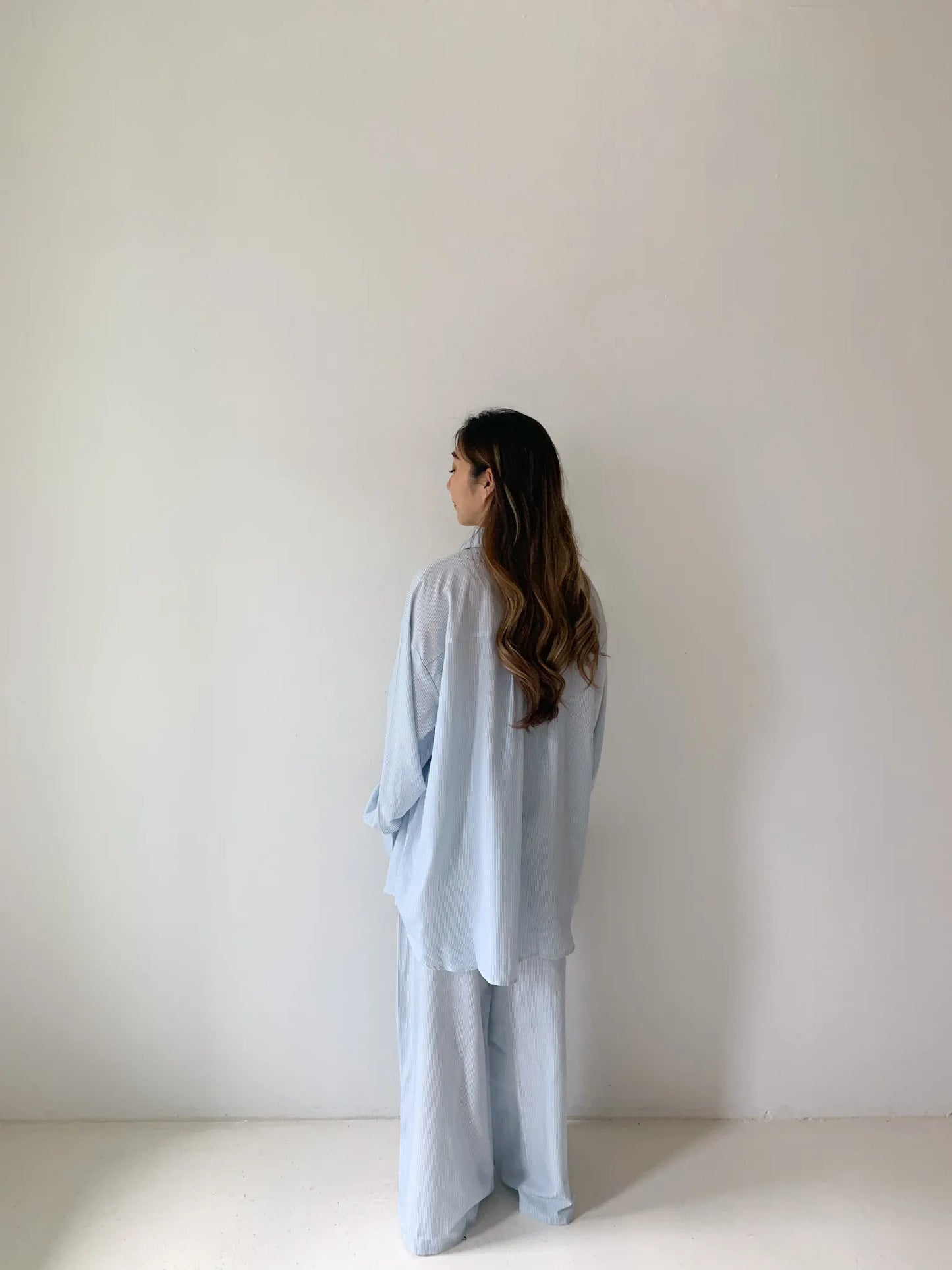 SOLENE STRIPED TWO PIECE SET BLUE