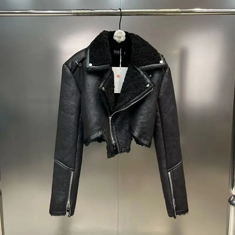 IMAN FAUX LEATHER JACKET