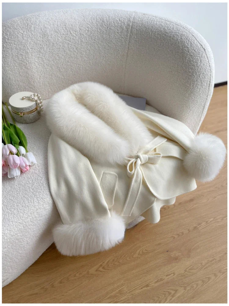 KALA WOOL FOX FUR COAT