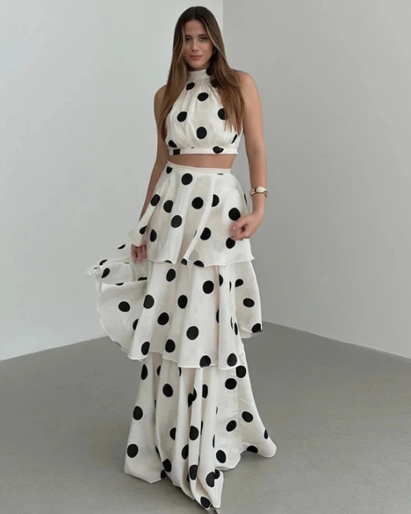AMALS POLKA DOT TWO PIECE SET
