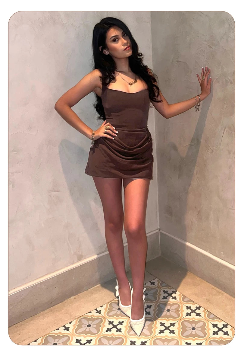 HADLEE CORSET RUCHED MINI DRESS