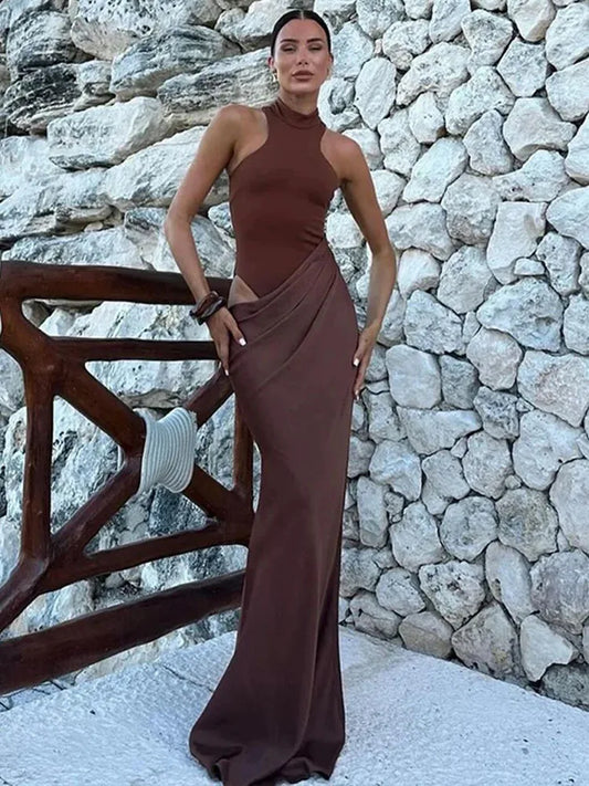 SOLENIE SATIN MAXI DRESS