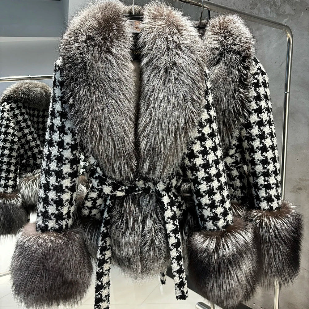 ANNA TWEED FOX FUR COAT