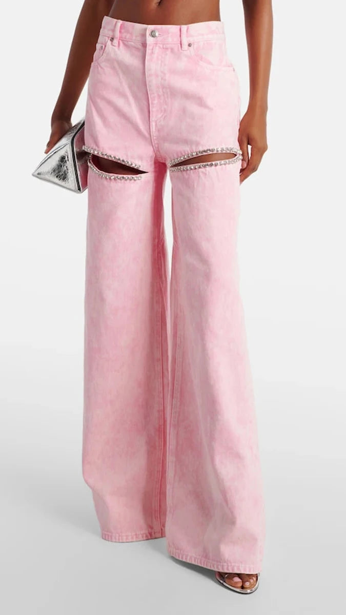 SINDI CUT OUT CRYSTAL JEANS