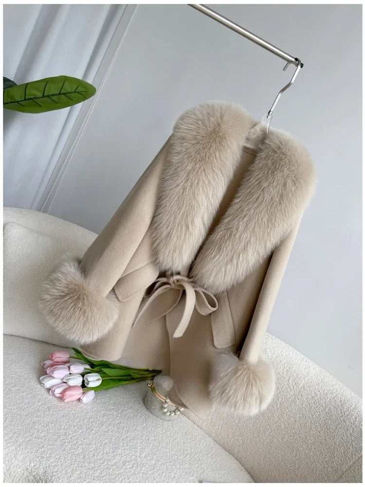 KALA WOOL FOX FUR COAT