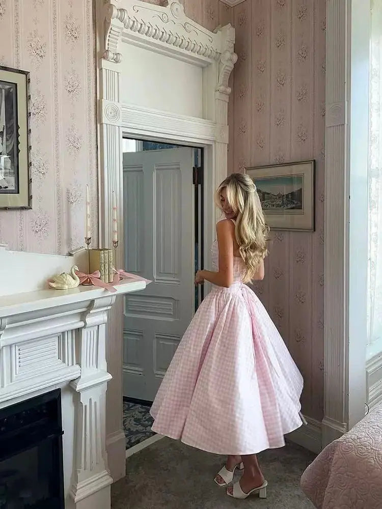 PAMELA PLAID MIDI DRESS