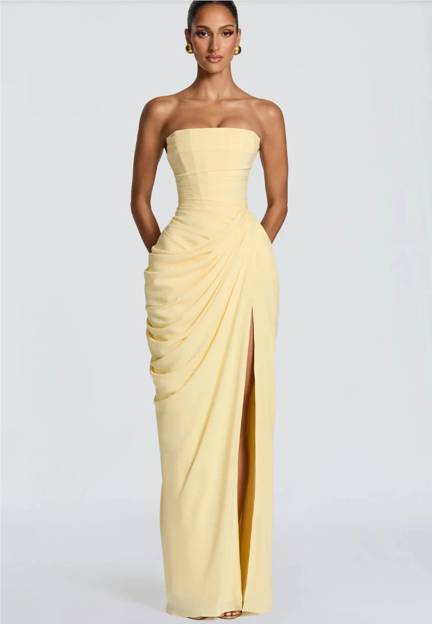 MILA RUCHED MAXI DRESS