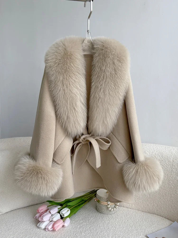 KALA WOOL FOX FUR COAT