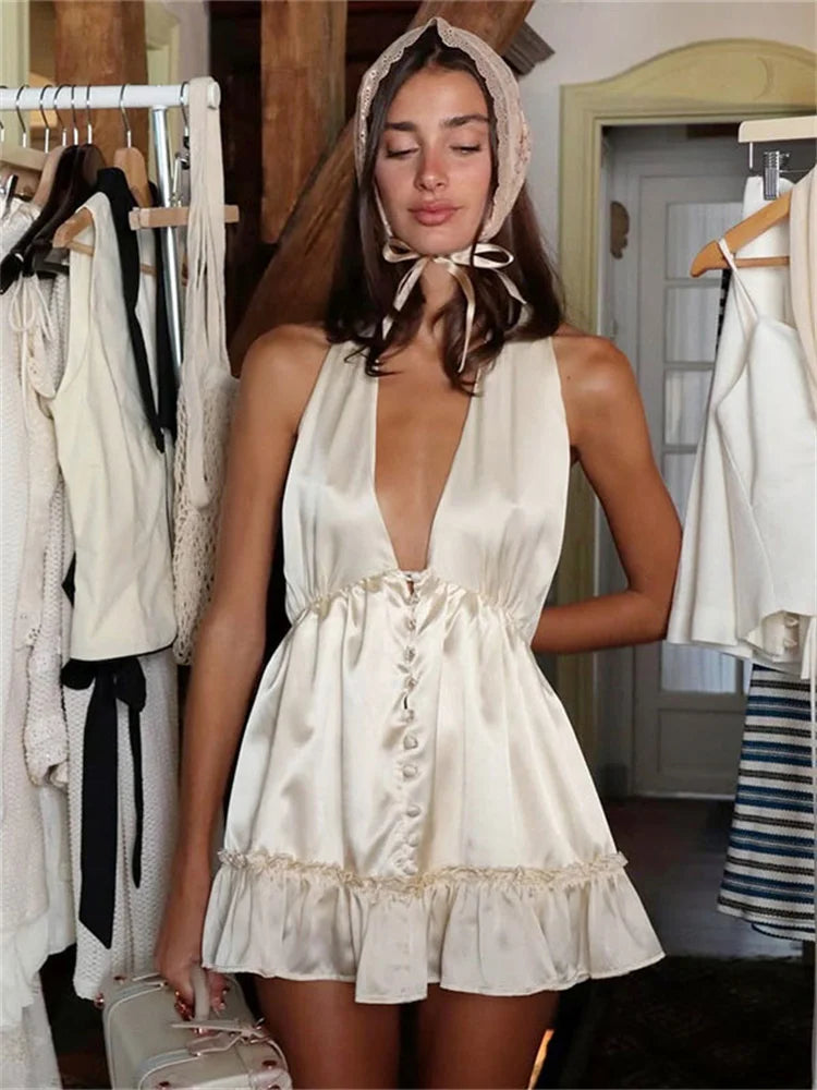 MARGARET SATIN MINI DRESS