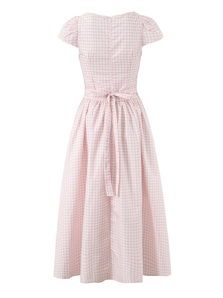 JOARDA PLAID MIDI DRESS