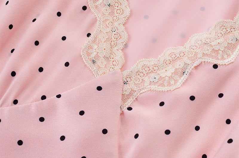 CHARIS POLKA DOT MIDI DRESS PINK