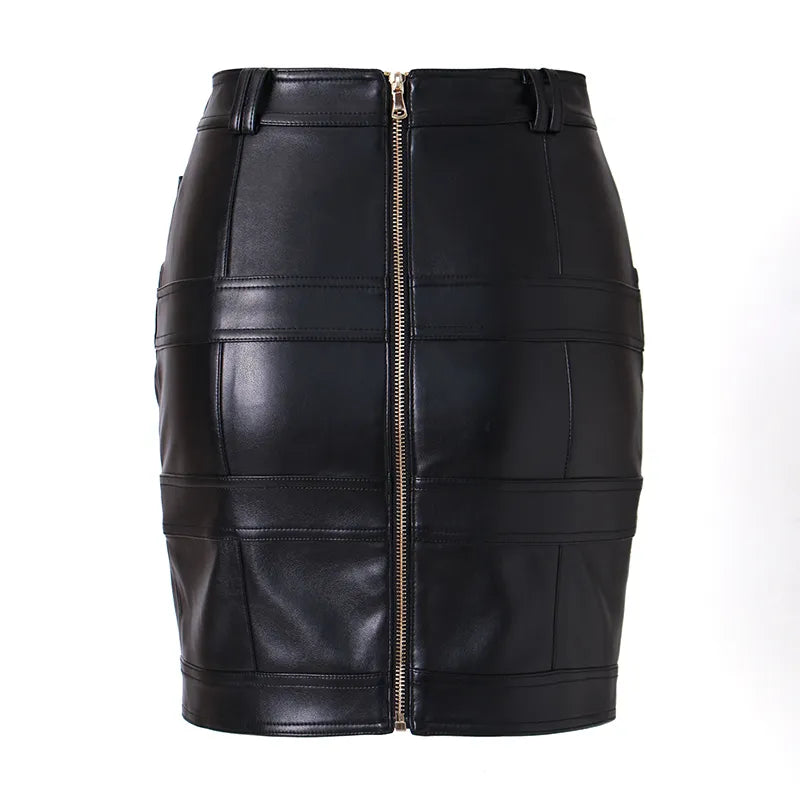 CLARISA FAUX LEATHER MINI SKIRT