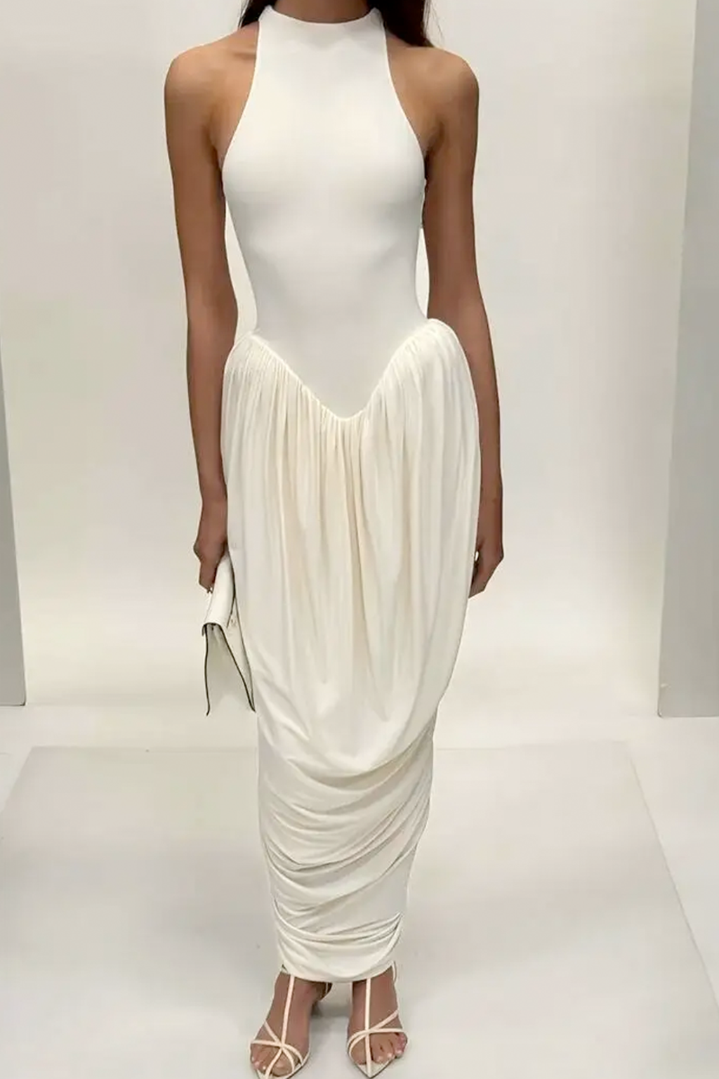 VIVIETE DRAPED MAXI DRESS