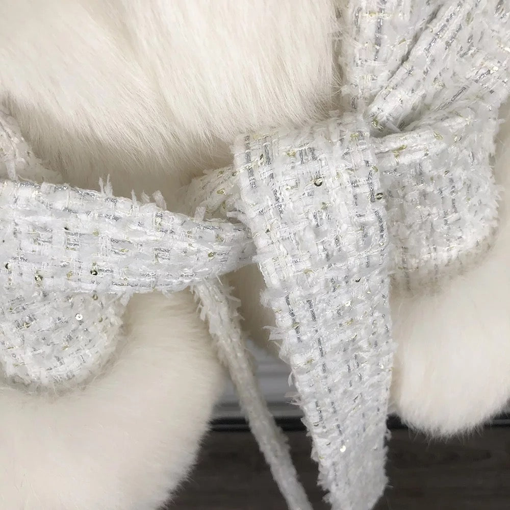 BRINLEY TWEED FUR COAT